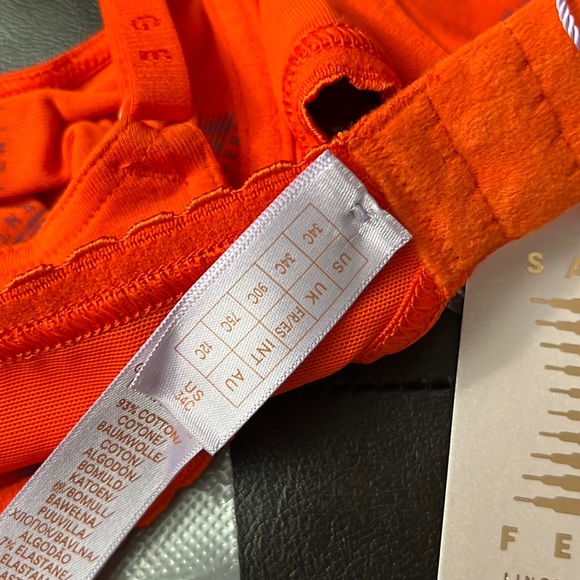 🆕SAVAGE X FENTY Orange Cotton Jersey Unlined Bra - Size: 34C - Picture 9 of 10